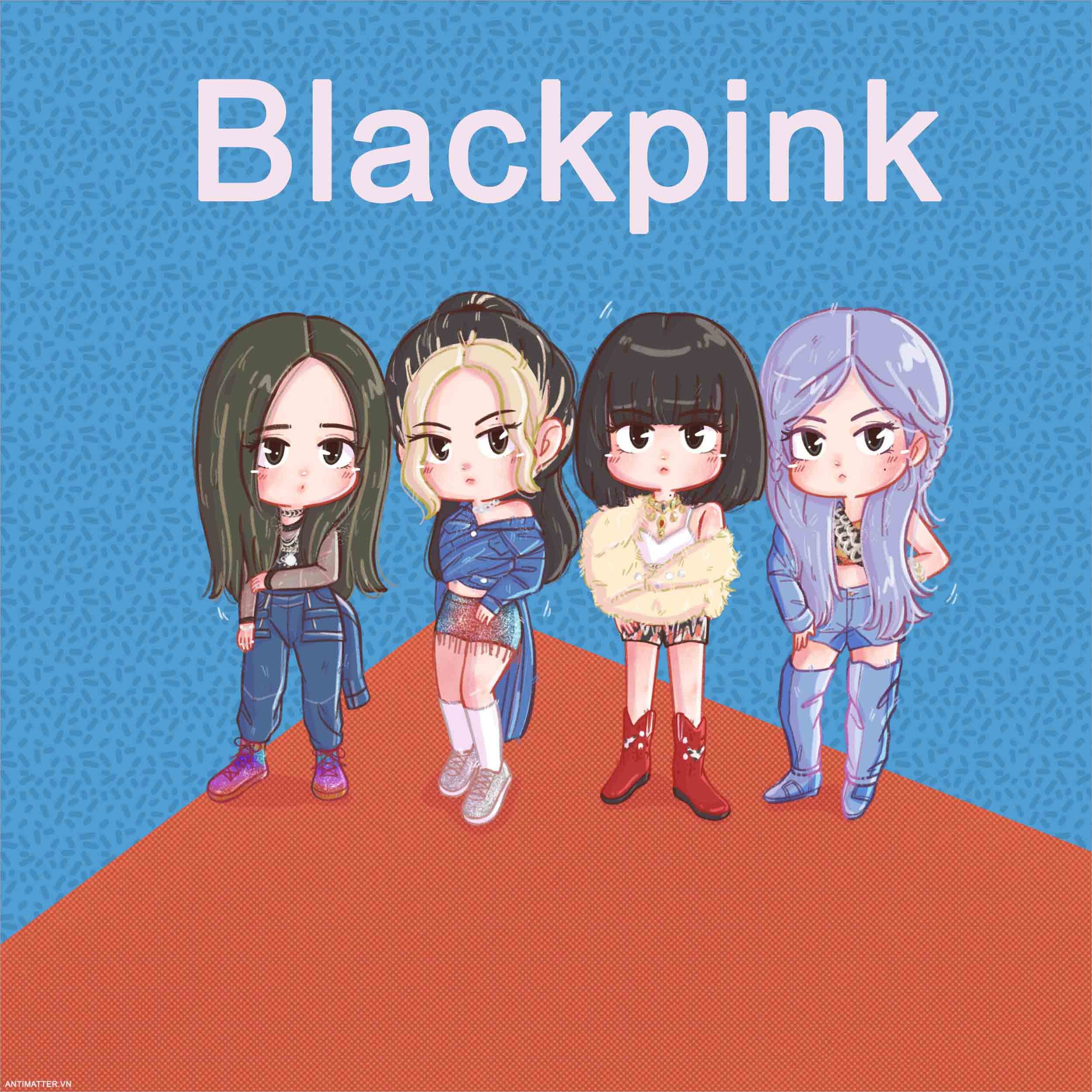 Các thành viên Blackpink trong trang phục đầy phong cách với biểu cảm tự tin và cuốn hút