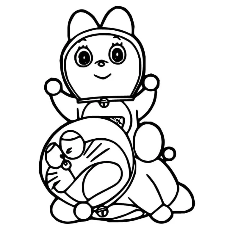 Doraemon và Doremi đấu vật