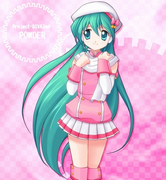 Hatsune Miku trong MV ca nhạc với biểu cảm vui mừng