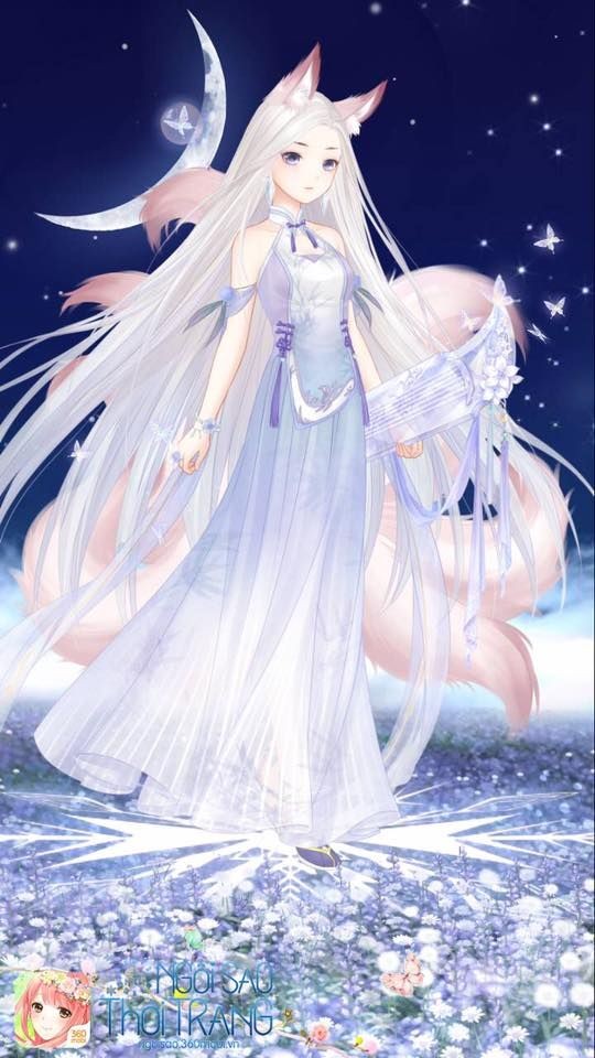 Hồ ly anime với ánh mắt thông minh