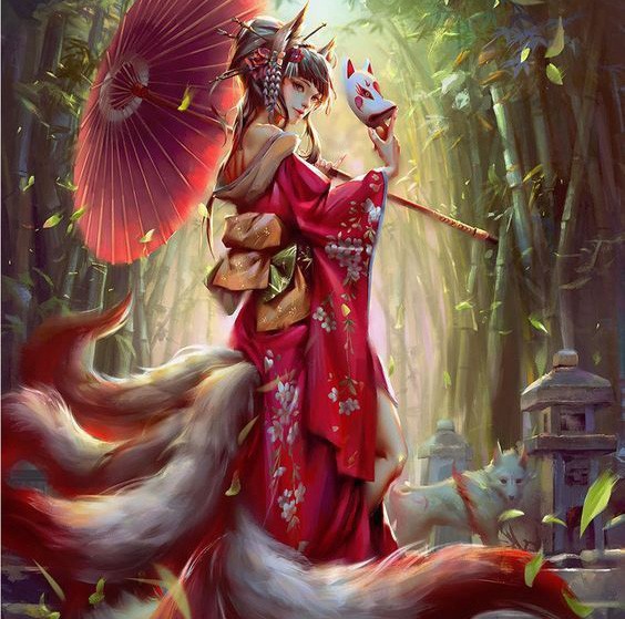 Hồ ly anime với vẻ ngoài duyên dáng