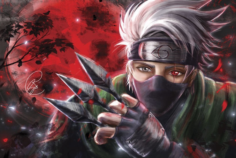 Kakashi Hatake với mặt nạ che nửa khuôn mặt