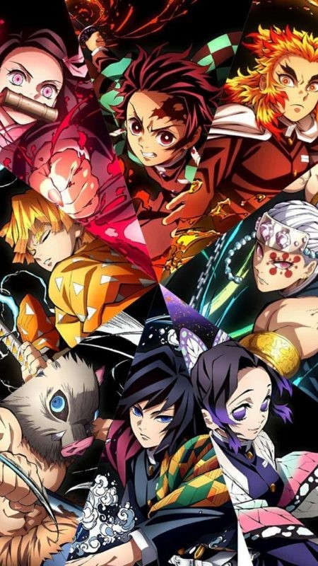 Kimetsu Yaiba trong tư thế chiến đấu mạnh mẽ và ánh mắt kiên định