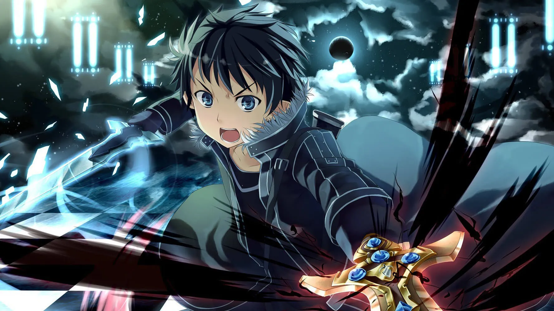 Kirito tự tin trong tư thế chiến đấu