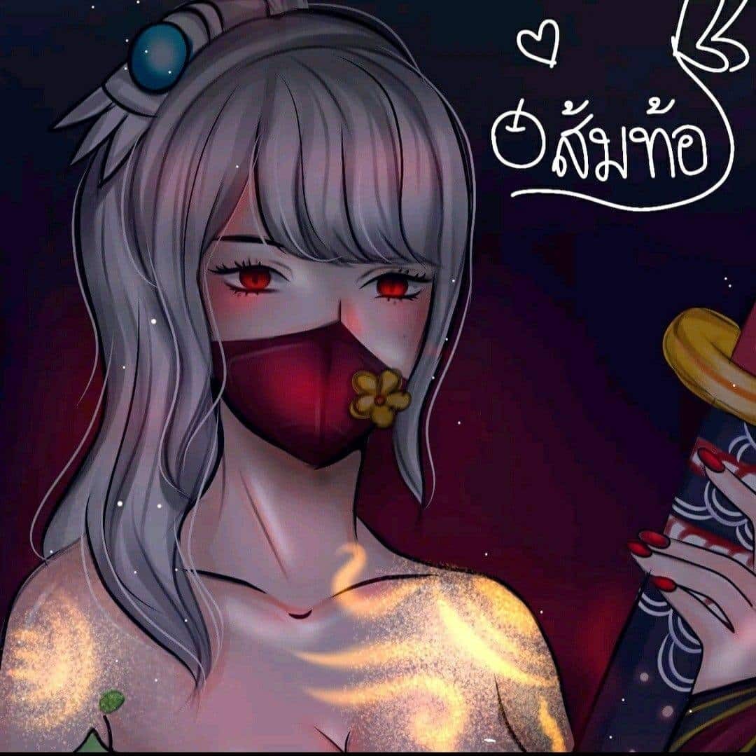 Nhân vật nữ chiến binh trong trang phục đặc trưng của ảnh anime Free Fire
