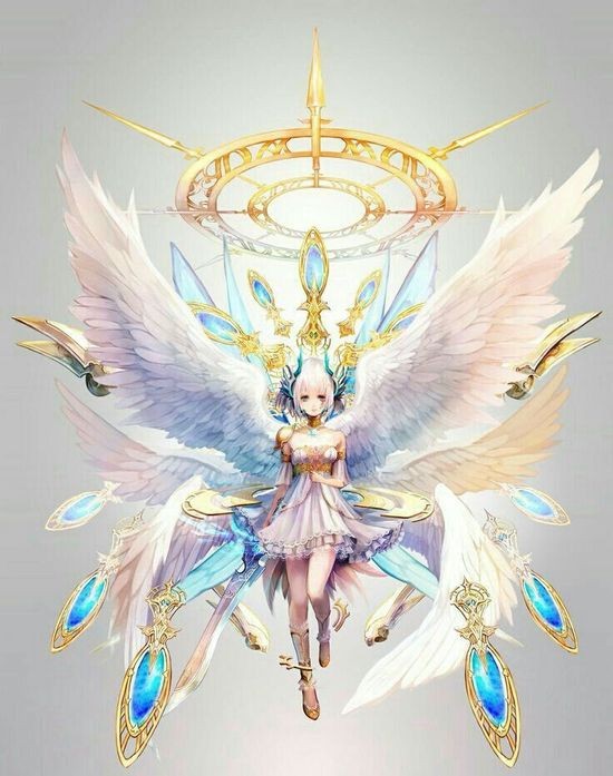 Thiên thần anime tỏa sáng giữa bầu trời xanh, mang đến cảm giác bình yên