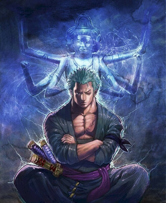 Zoro trong lúc nghỉ ngơi vẫn toát ra vẻ nguy hiểm và điềm tĩnh